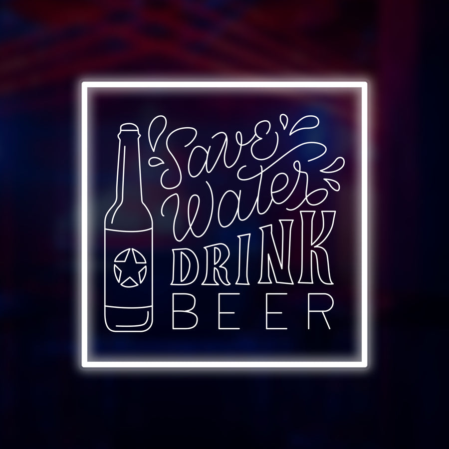 "Save Water Drink Beer" Mini Neon Sign