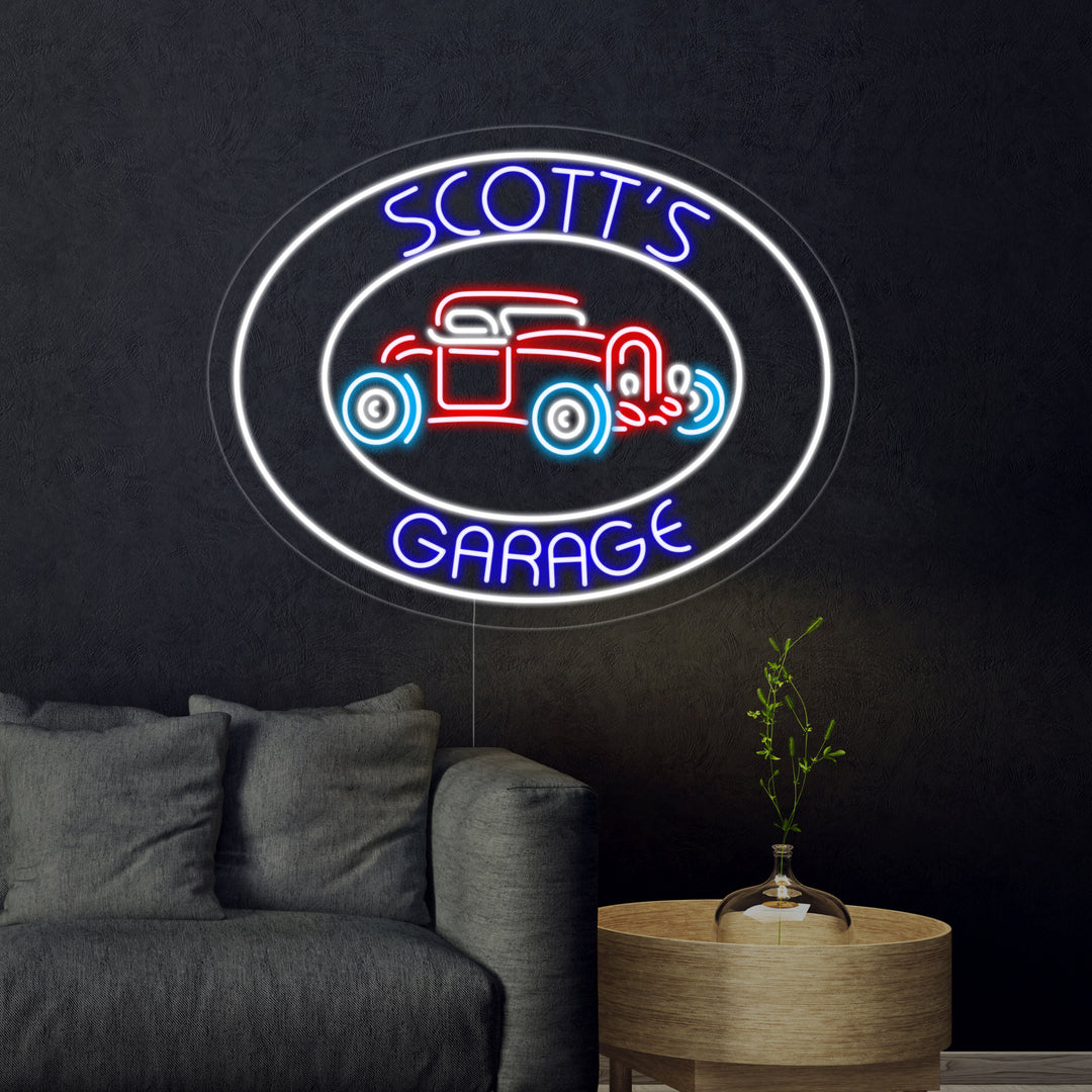 "Scotts Garage" Neon Sign
