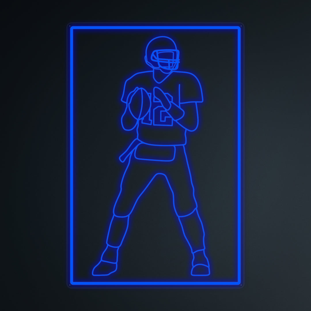 "Sports American Football Player 12" Mini Neon Sign