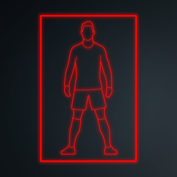 "Sports Football Soccer Player 7" Mini Neon Sign