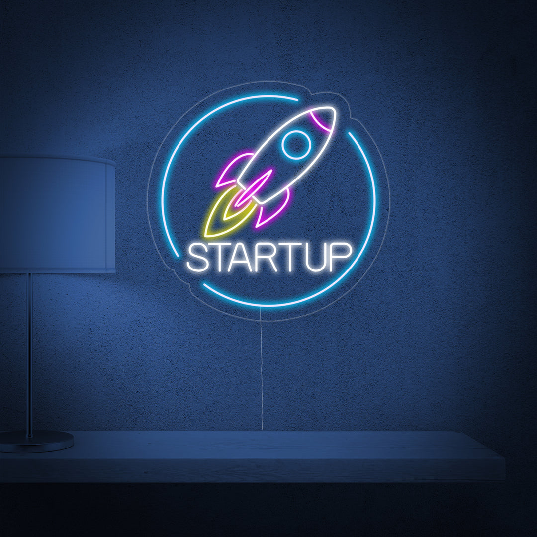 "Startup Rocket" Neon Sign