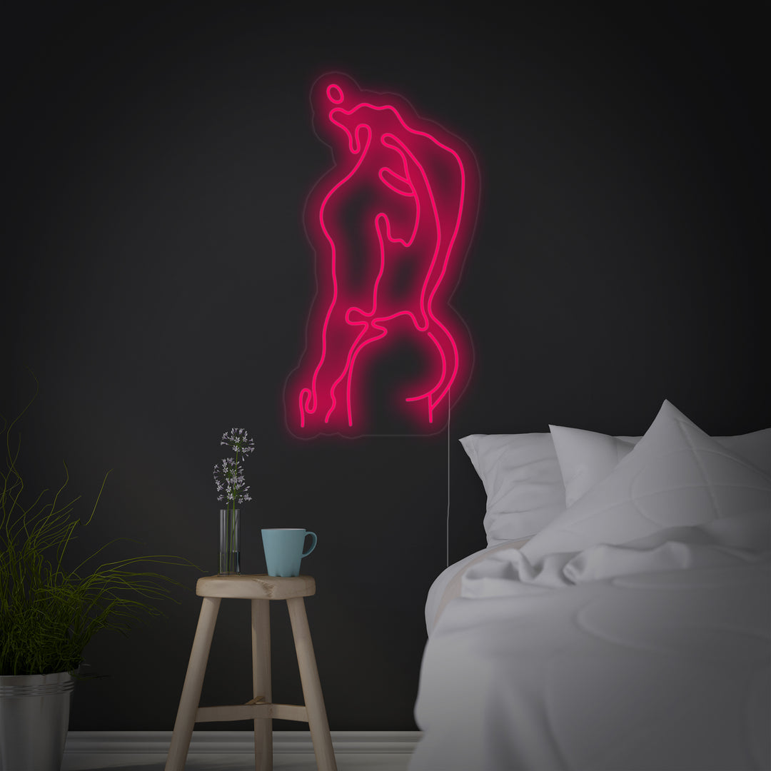 "Strong Man Body Human Male Body" Neon Sign