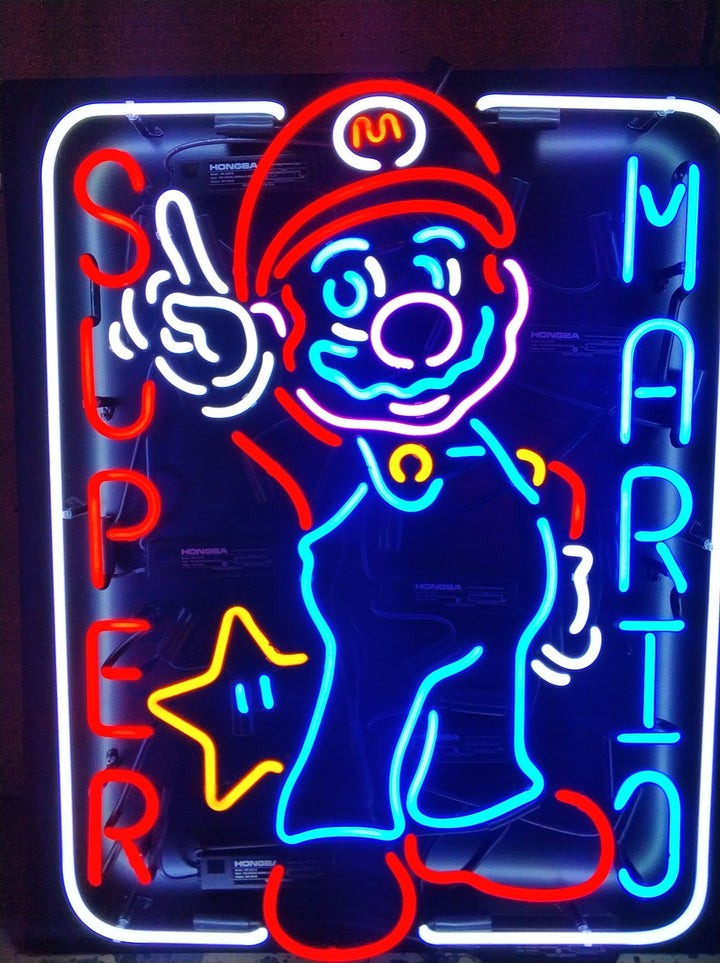 "Super M, Mario Wall Art" Neon Sign