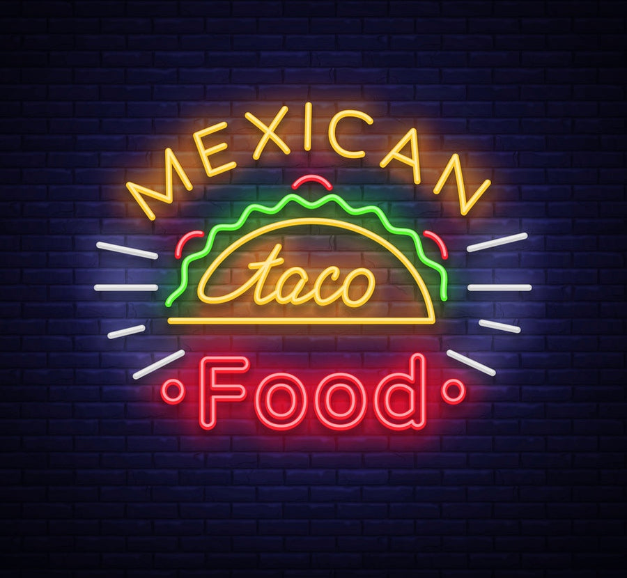 "Taco on mexican food" Neon Sign