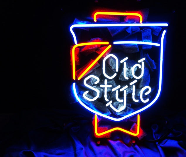 "Tat tire Old Style Beer" Neon Sign
