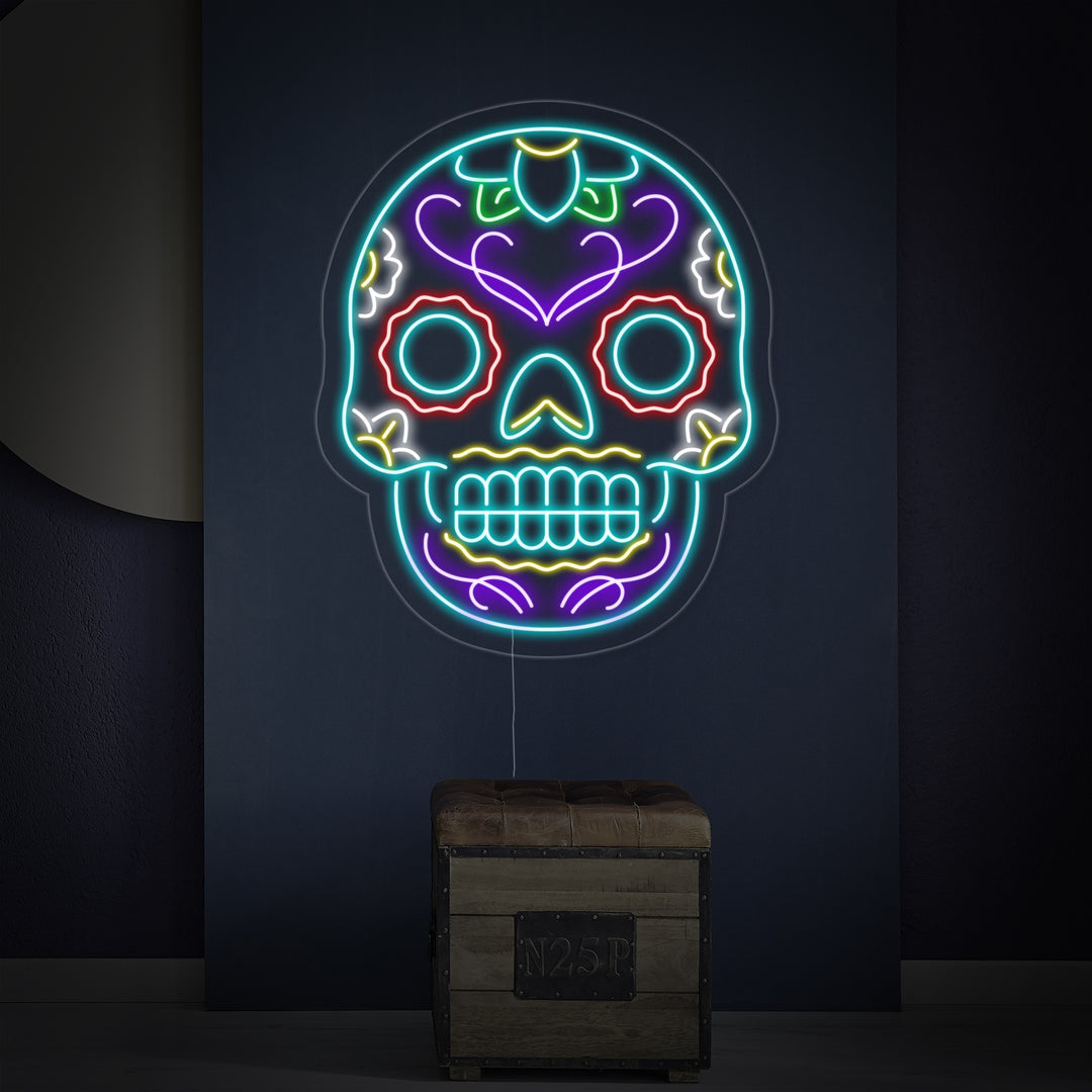 "Tattoo Skull" Neon Sign