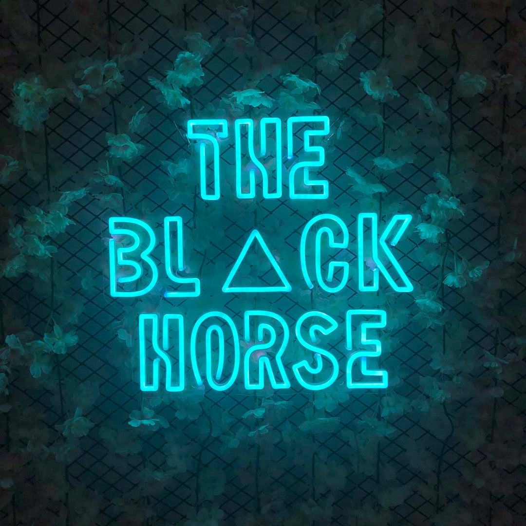 "The Black Horse" Neon Sign