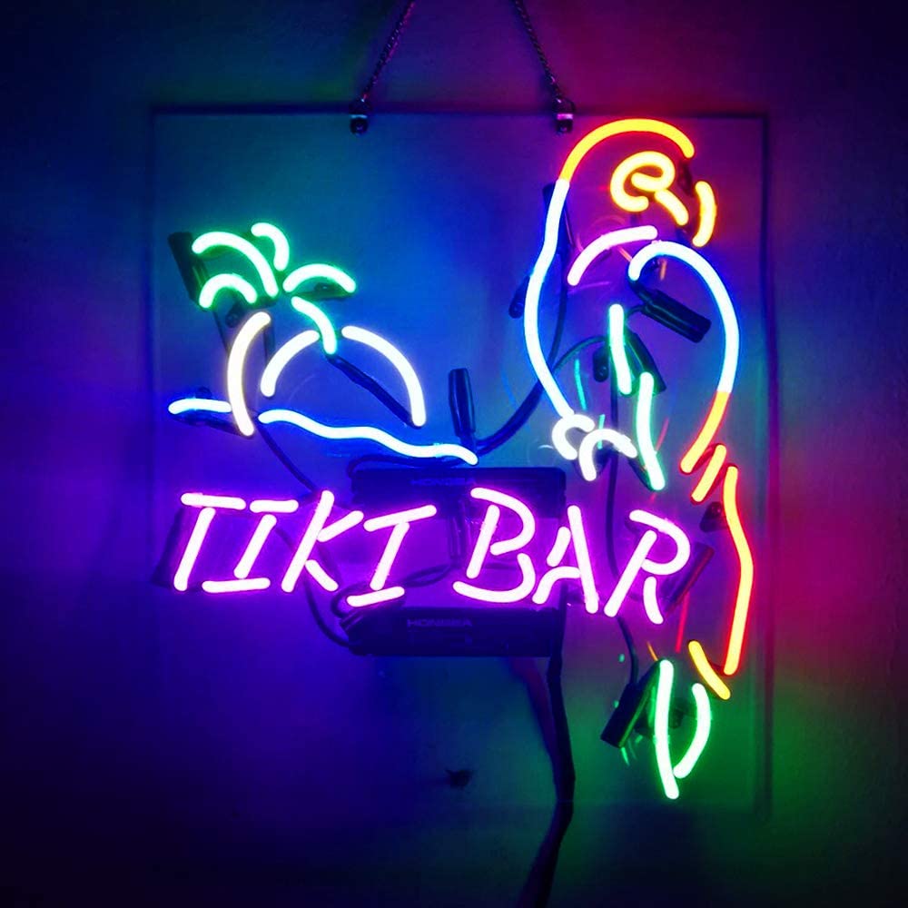 "Tiki Bar With Parrot" Neon Sign