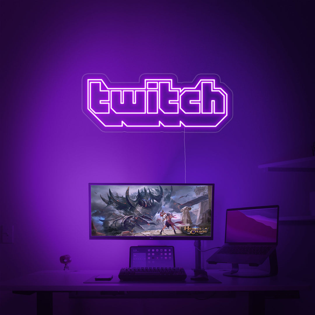 "Twitch, Game Decor, Game Wall Art" Neon Sign