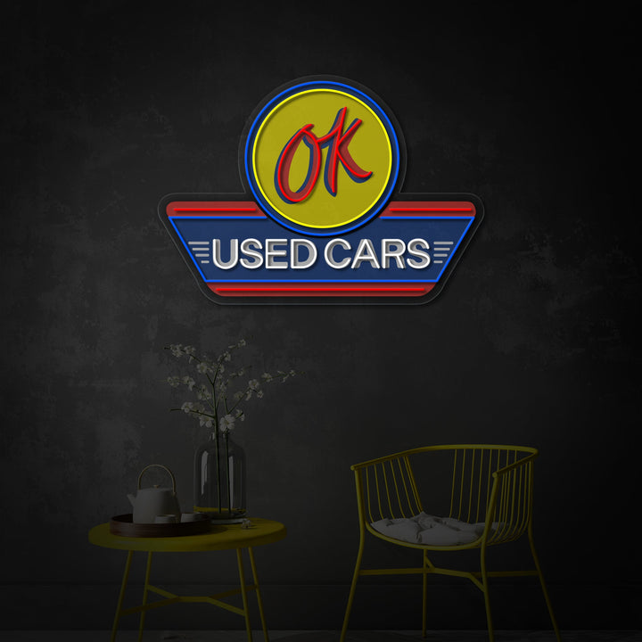 "Used Cars, Auto Service Logo" UV Print LED Neon Sign