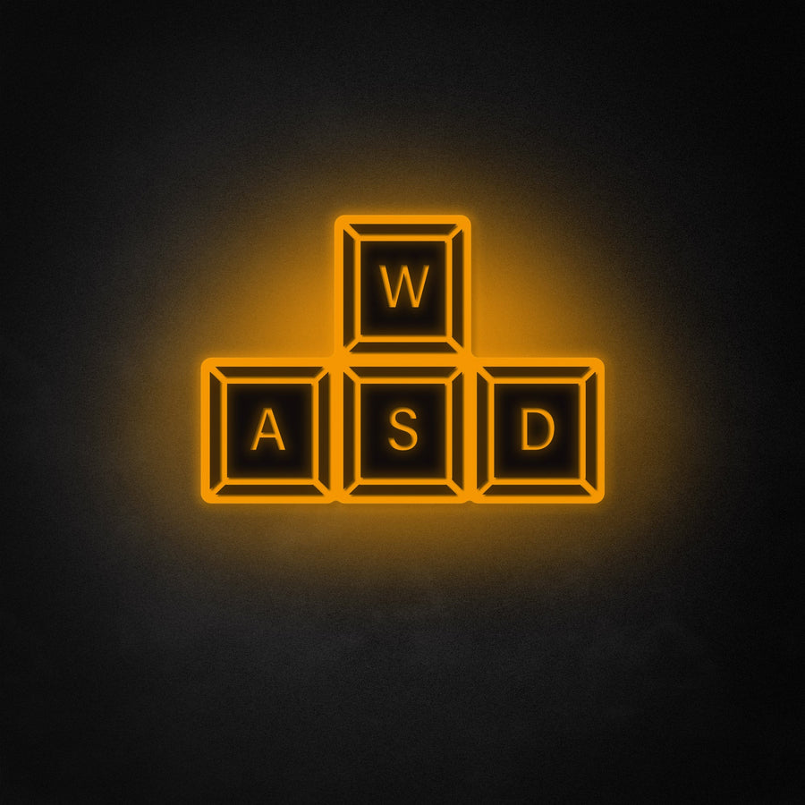 "WASD Keys" Neon Like Sign
