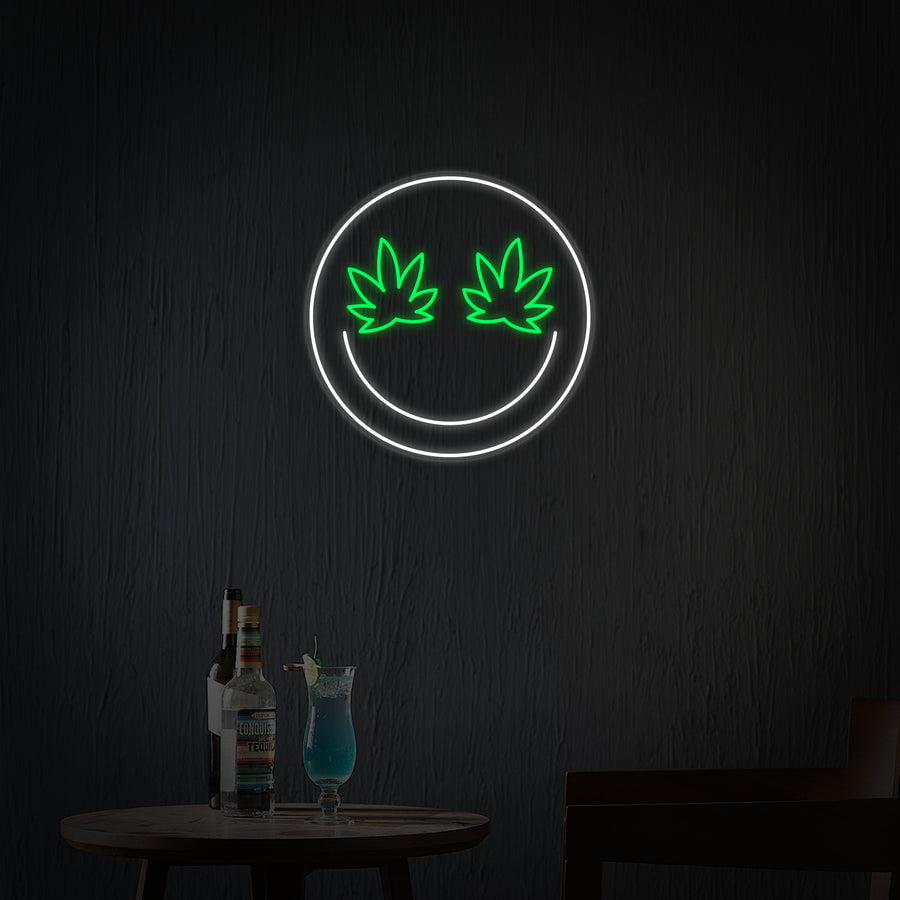 "Weed Emoji Marijuana" Neon Sign
