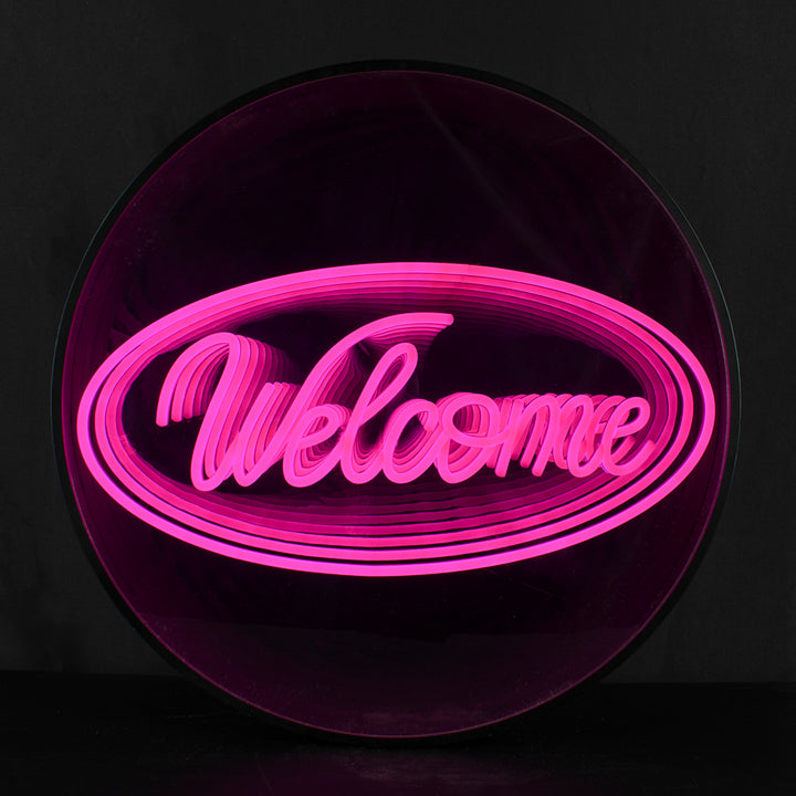 "Welcome" 3D Infinity LED Neon Sign