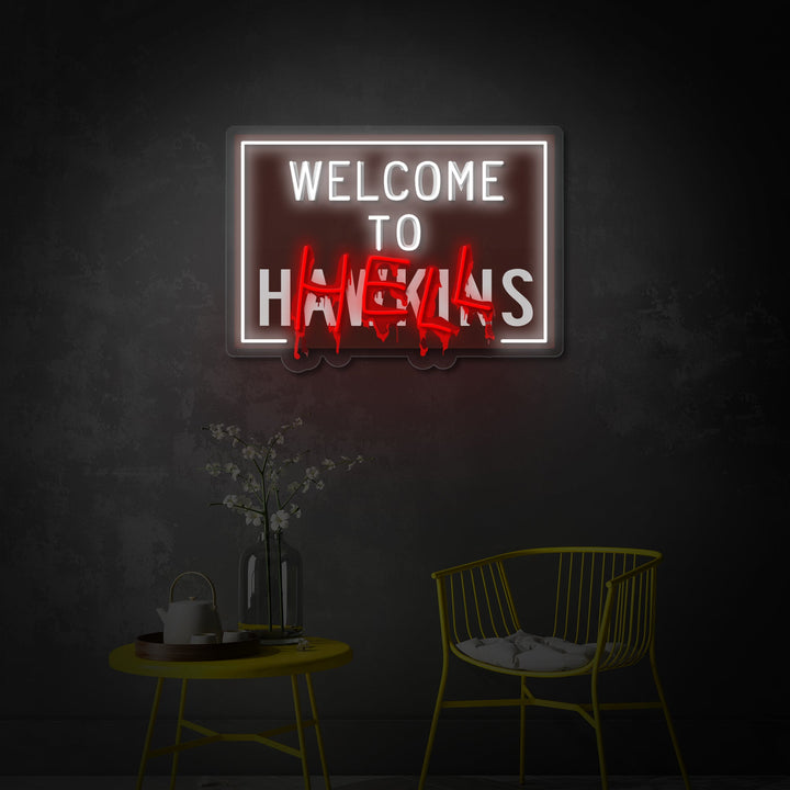 "Welcome To Hell" UV Print LED Neon Sign