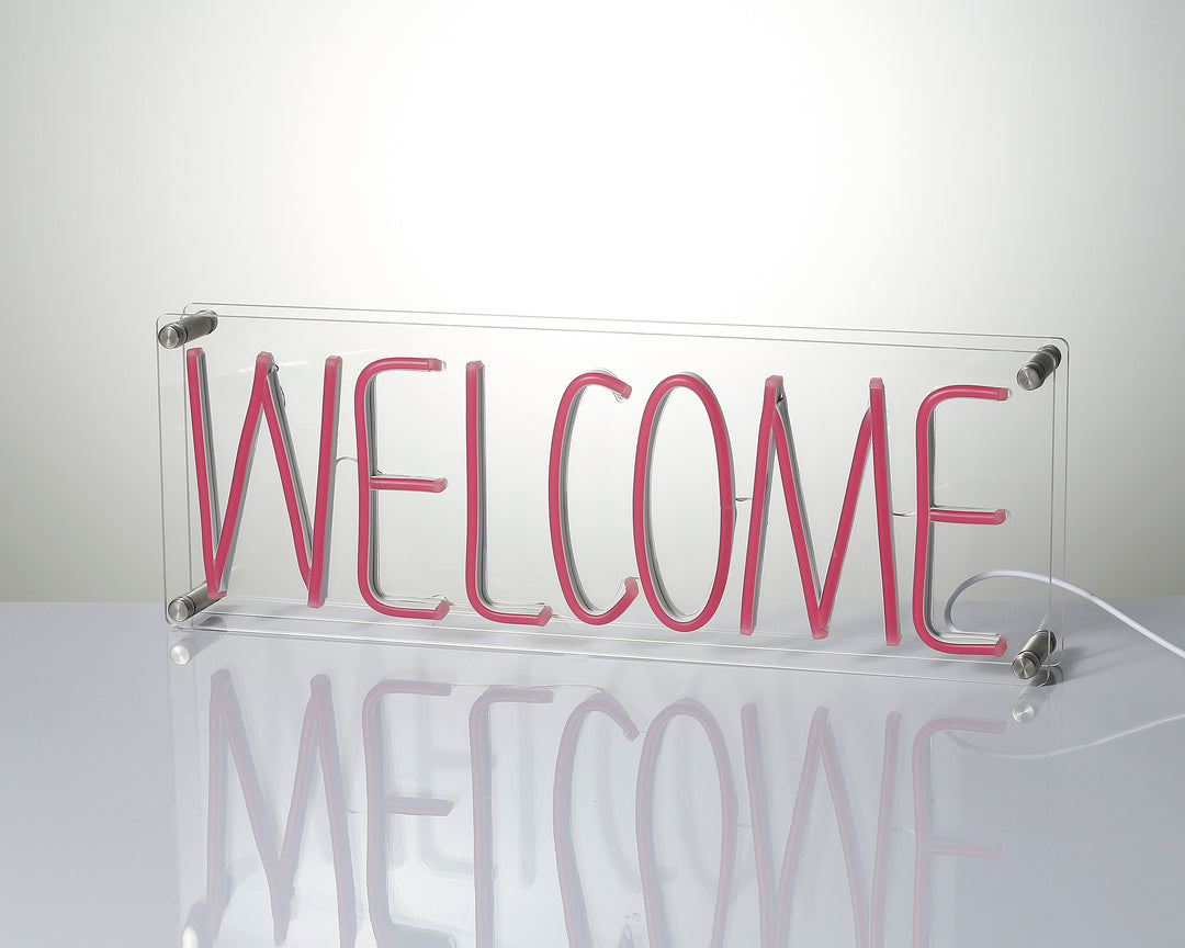 "Welcome" Desk LED Neon Sign