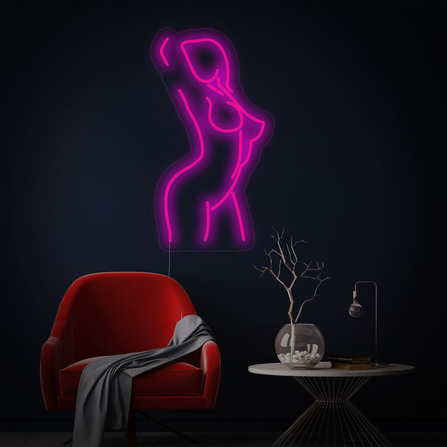 "Woman Lady Back Girl Body" Neon Sign