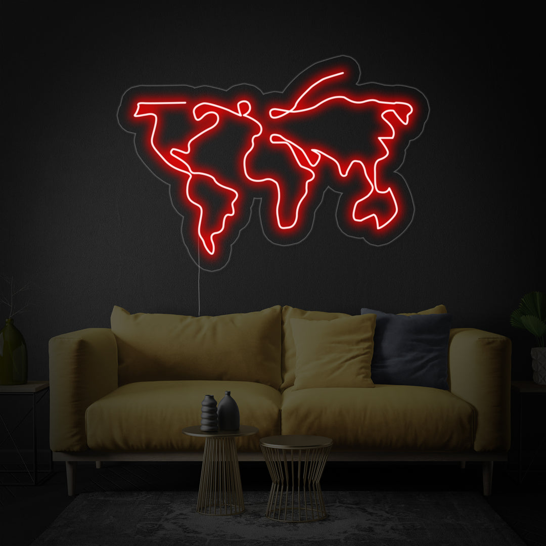 "World Map" Neon Sign