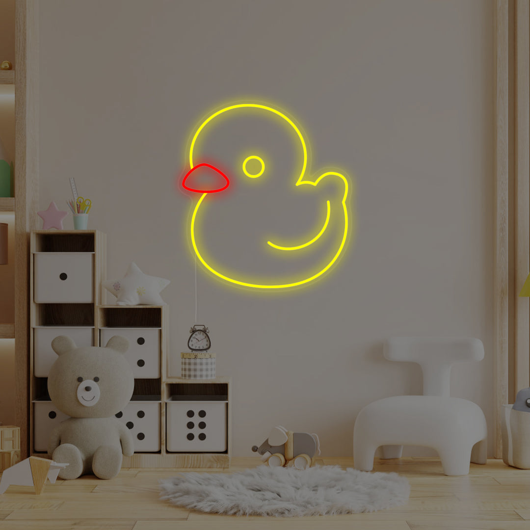 "Yellow Duck, Kids Room Decor" Neon Sign