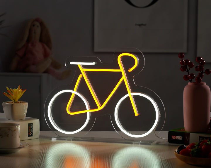 "Yellow Bike" Desk LED Neon Sign