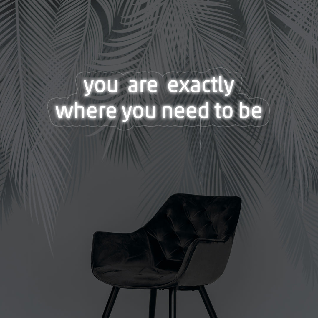 "You Are Exactly Where You Need To Be" Neon Sign