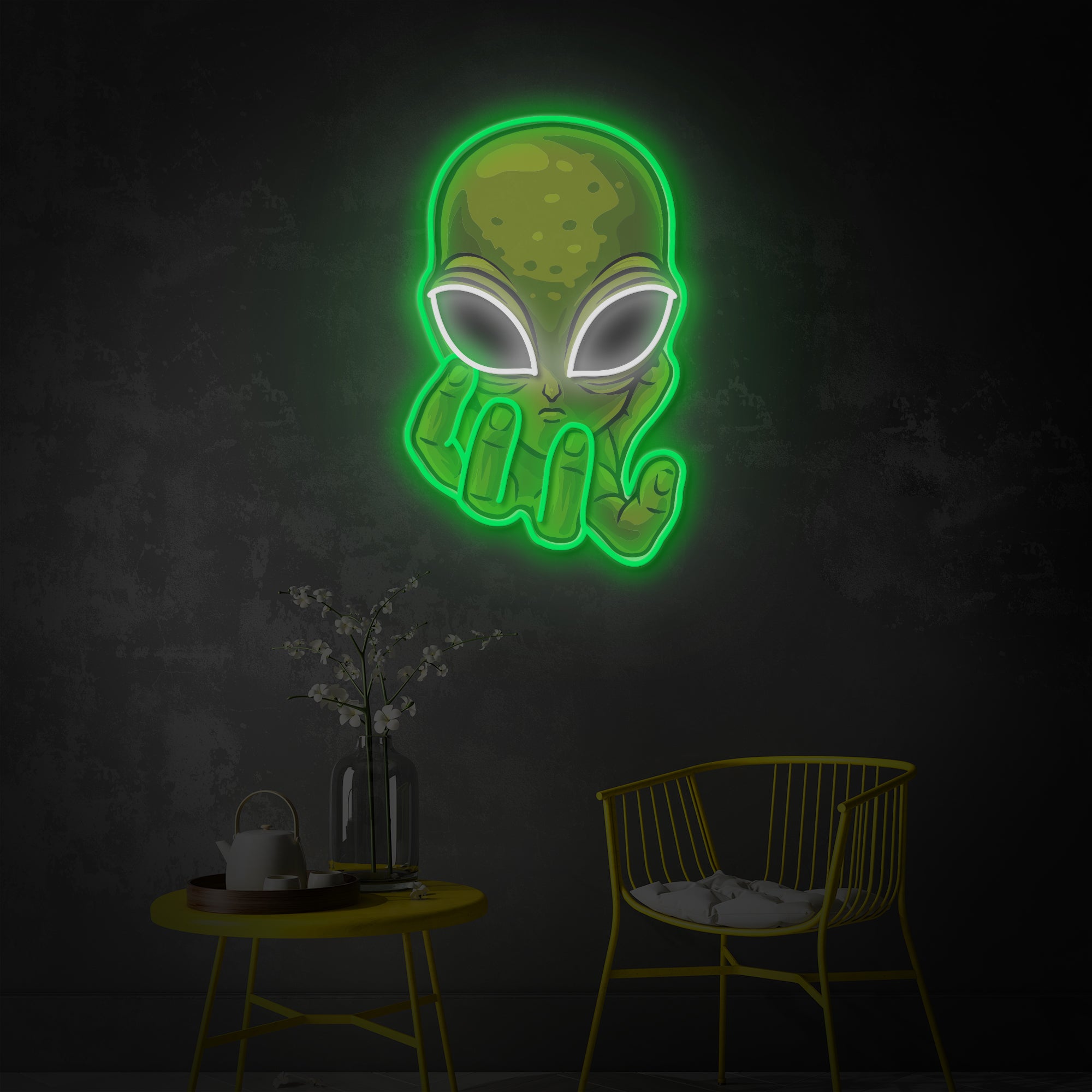 "Alien" LED Neon Sign 2.0, Luminous UV Printed
