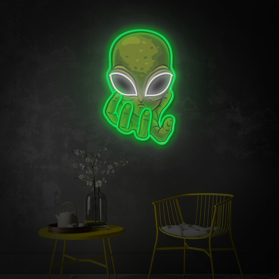 "Alien" LED Neon Sign 2.0, Luminous UV Printed