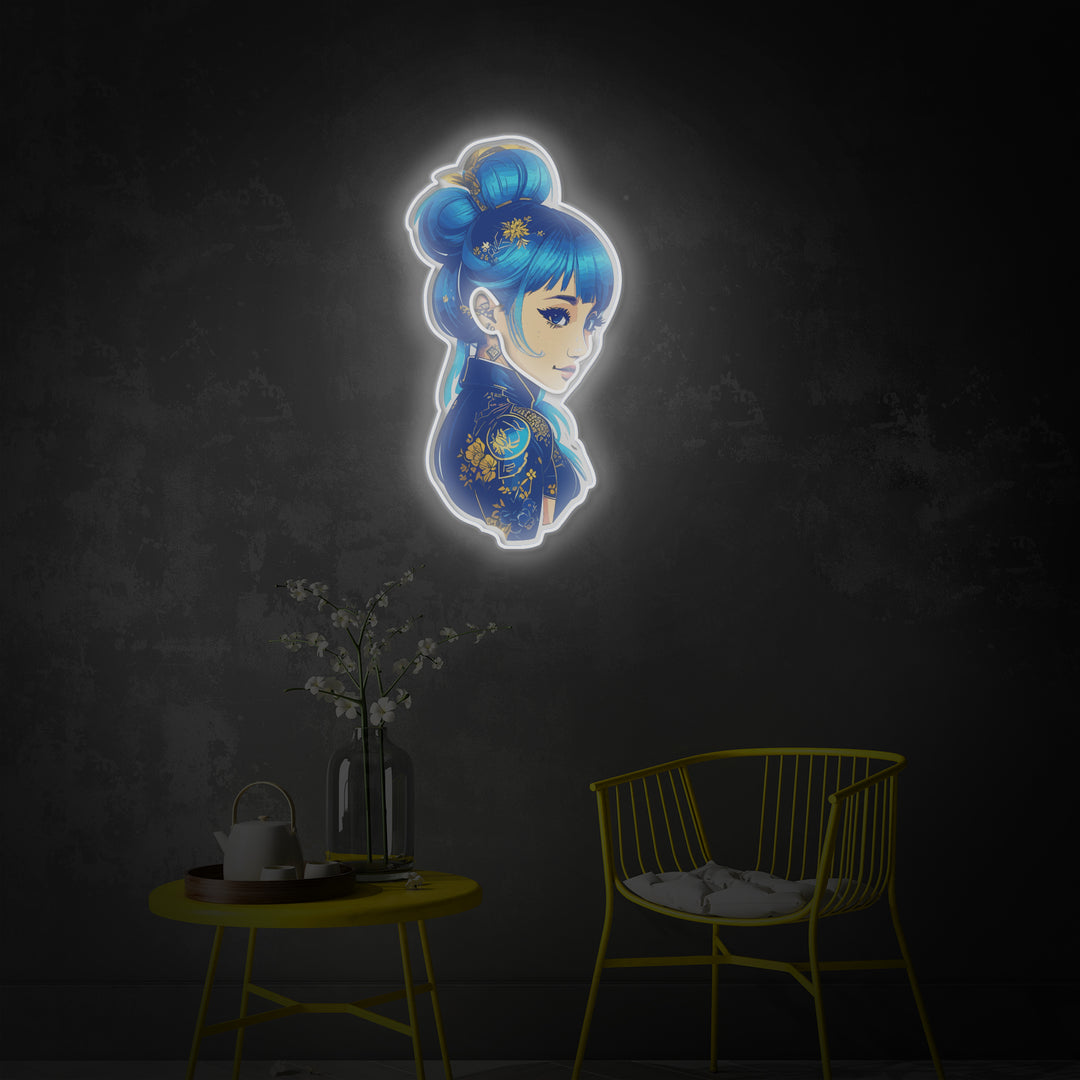 "Anime Cartoon Woman" LED Neon Sign 2.0, Luminous UV Printed