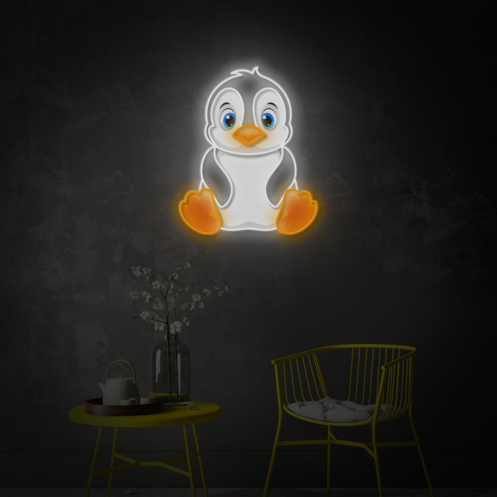 "Baby Penguin" LED Neon Sign 2.0, Luminous UV Printed