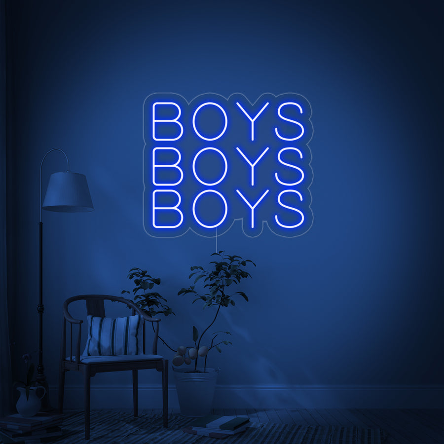 "Boys Boys Boys" Neon Sign