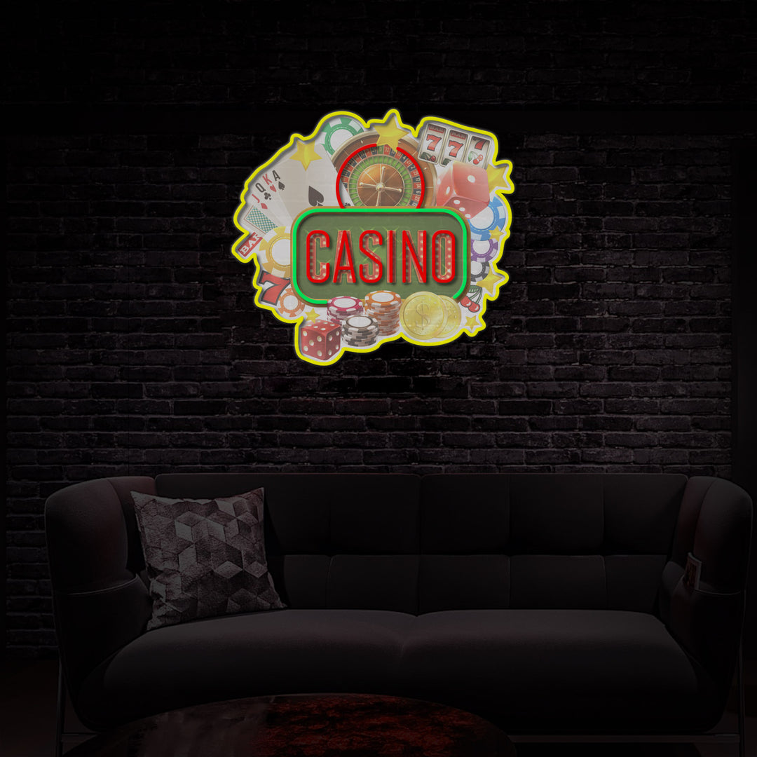 "Casino" LED Neon Sign 2.0, Luminous UV Printed
