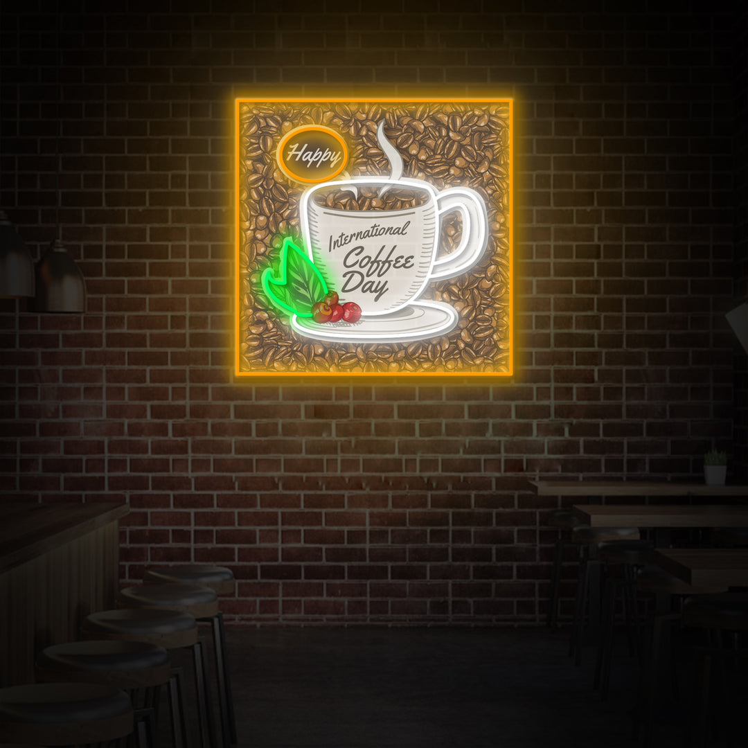 "Coffee Beans" Coffee Shop Decor, LED Neon Sign 2.0, Luminous UV Printed