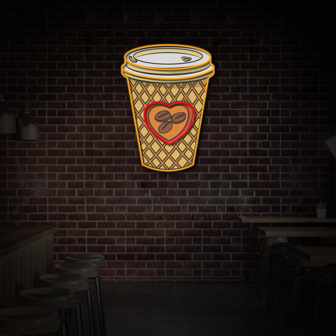 "Coffee Cup" Coffee Shop Decor, LED Neon Sign 2.0, Luminous UV Printed2