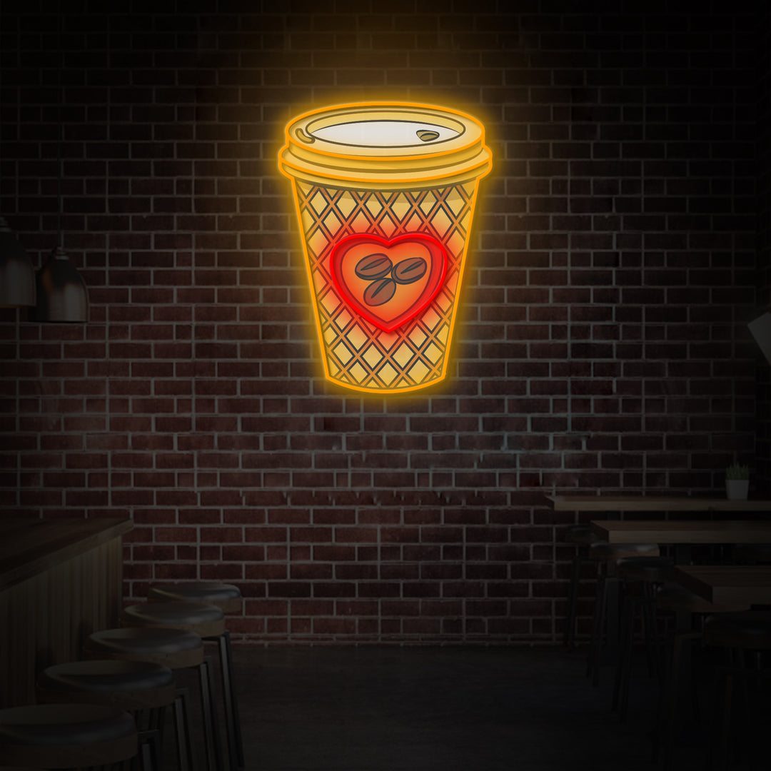 "Coffee Cup" Coffee Shop Decor, LED Neon Sign 2.0, Luminous UV Printed2