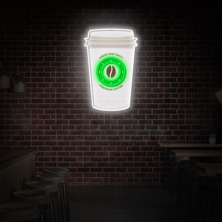 "Coffee Cup" Coffee Shop Decor, LED Neon Sign 2.0, Luminous UV Printed