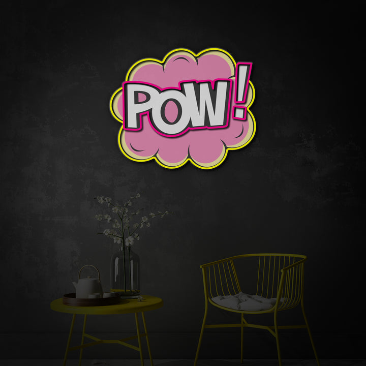 "Comic POW" LED Neon Sign 2.0, Luminous UV Printed