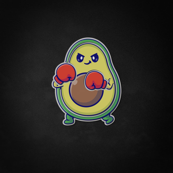 "Cute Avocado Boxing" Neon Like Sign