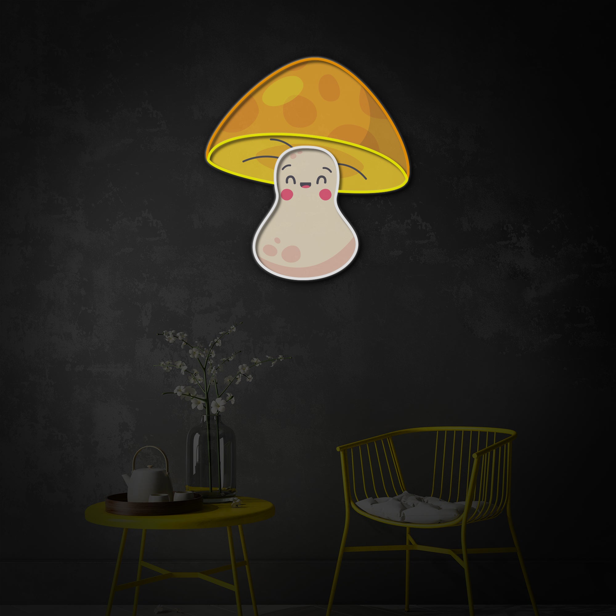 "Cute Mushroom" LED Neon Sign 2.0, Luminous UV Printed