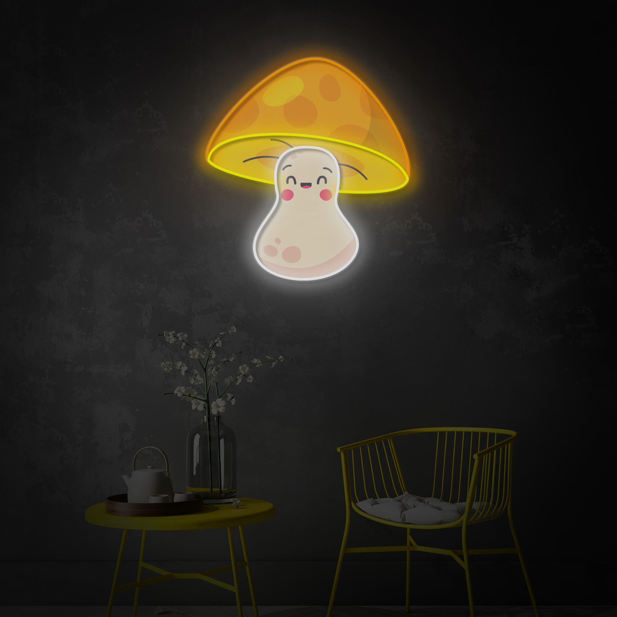 "Cute Mushroom" LED Neon Sign 2.0, Luminous UV Printed