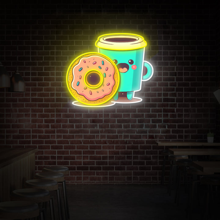 "Donut Coffee Shop Bakery Store" Coffee Shop Decor, LED Neon Sign 2.0, Luminous UV Printed