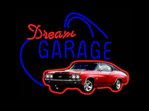 "Dream Garage Chevy Chevelle Ss" Neon Sign