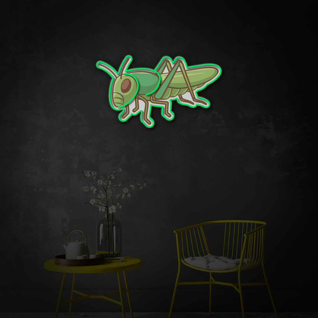 "Grasshopper" LED Neon Sign 2.0, Luminous UV Printed