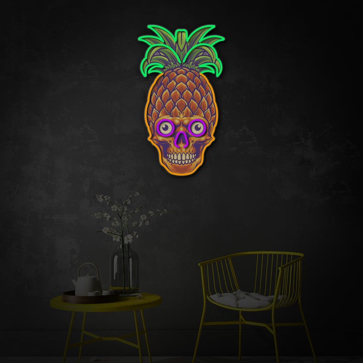 "Halloween Tropical Skull", Room Décor, Neon Wall Art, LED Neon Sign 2.0, Luminous UV Printed