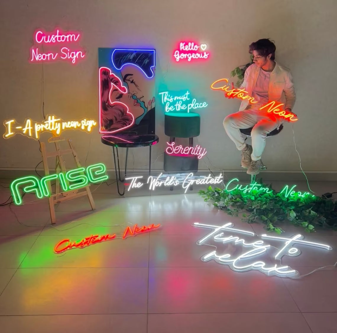 Custom Neon Sign Wall Art, Personalized Neon Sign, Customized Neon Light, Custom Wedding Party Neon Sign neon sign product image