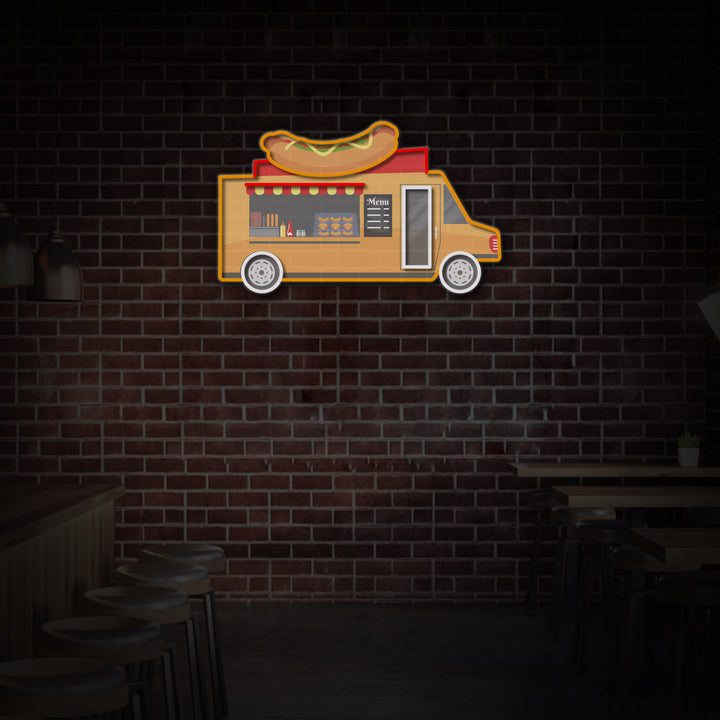 "Hotdog Bus" LED Neon Sign 2.0, Luminous UV Printed