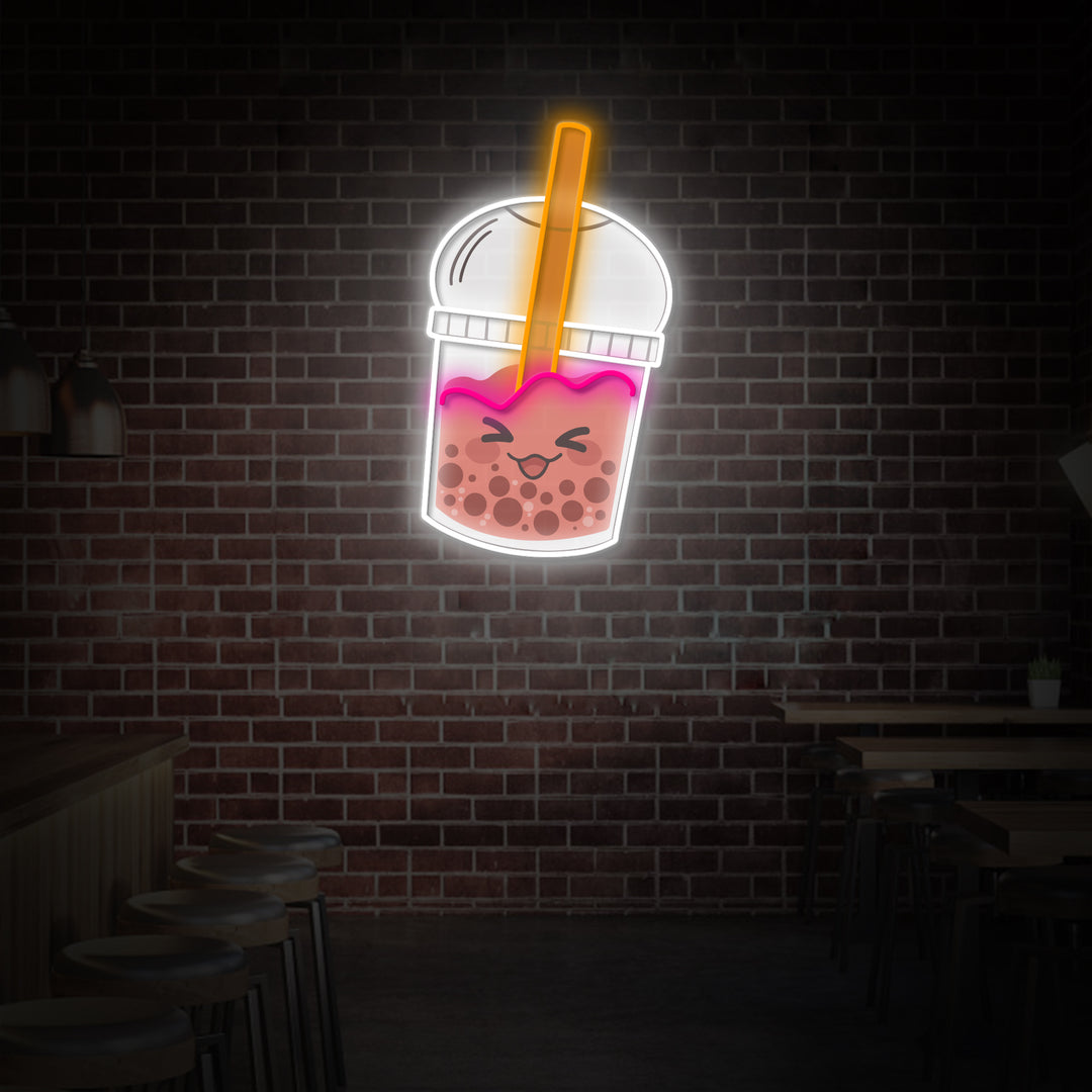 "Kawaii Bubble Tea", Tea Shop Decor, LED Neon Sign 2.0, Luminous UV Printed