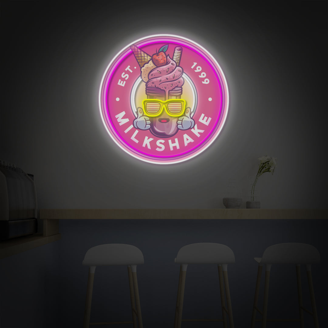 “Milkshake" LED Neon Sign 2.0, Luminous UV Printed