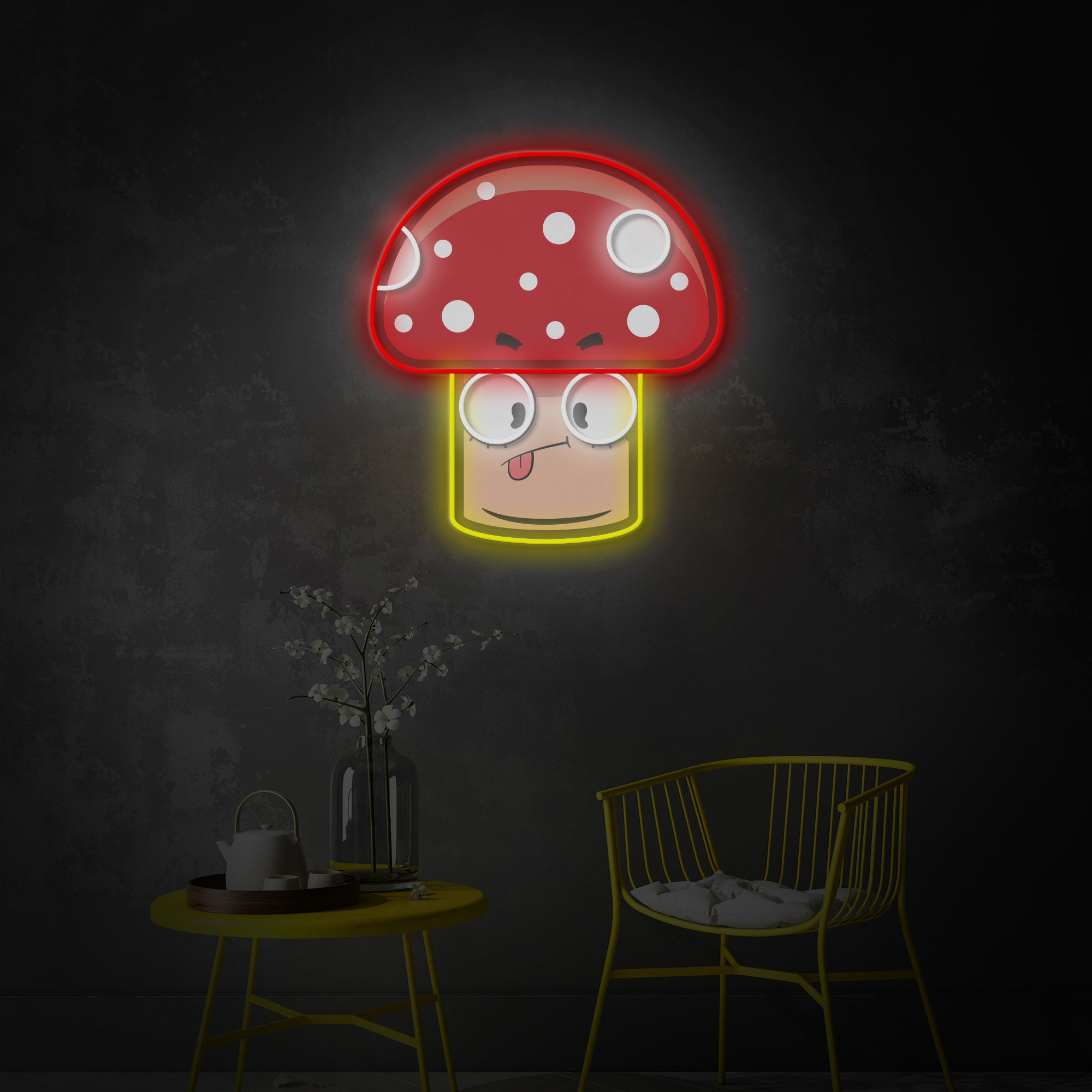"Mushroom Cartoon" LED Neon Sign 2.0, Luminous UV Printed