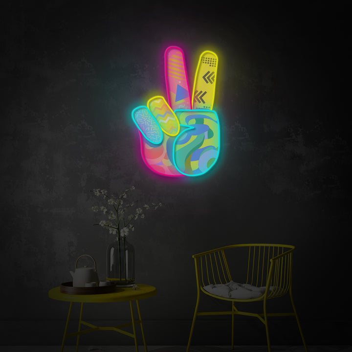 "Peace" LED Neon Sign 2.0, Luminous UV Printed