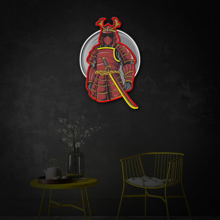 "Samurai Body Armor" Room Decor, Neon Wall Art, LED Neon Sign