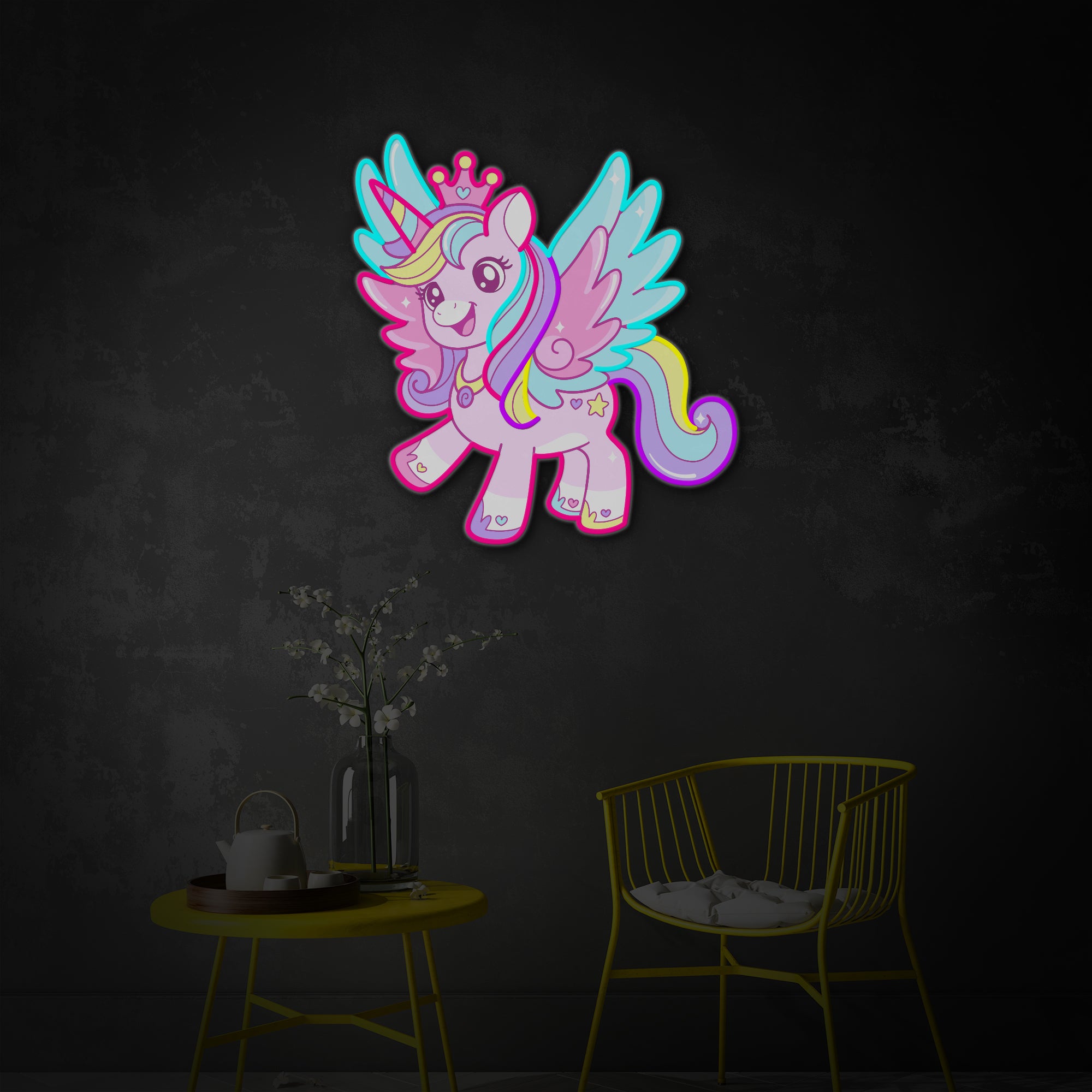 "Unicorn Kids" LED Neon Sign 2.0, Luminous UV Printed